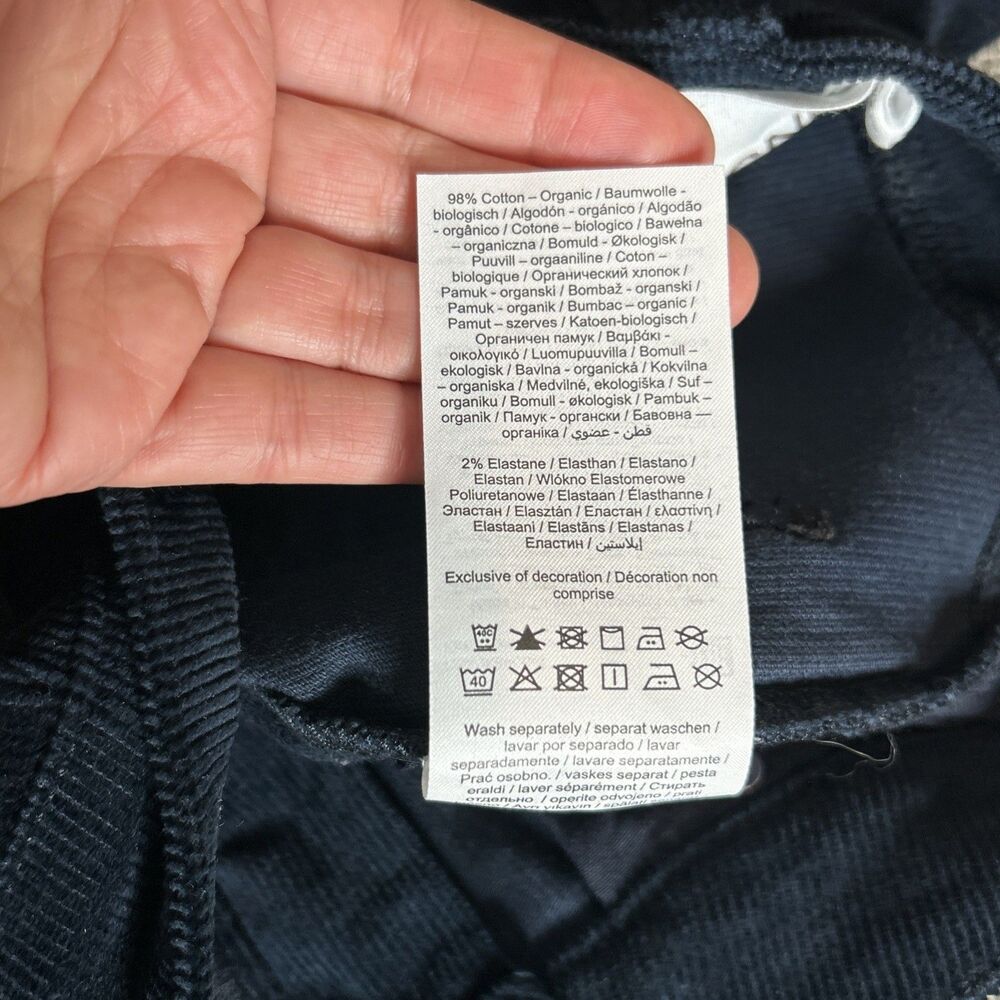 ALIGNE Corduroy Pants Size 25 Slim Flare Navy Cord - Picture 10 of 10
